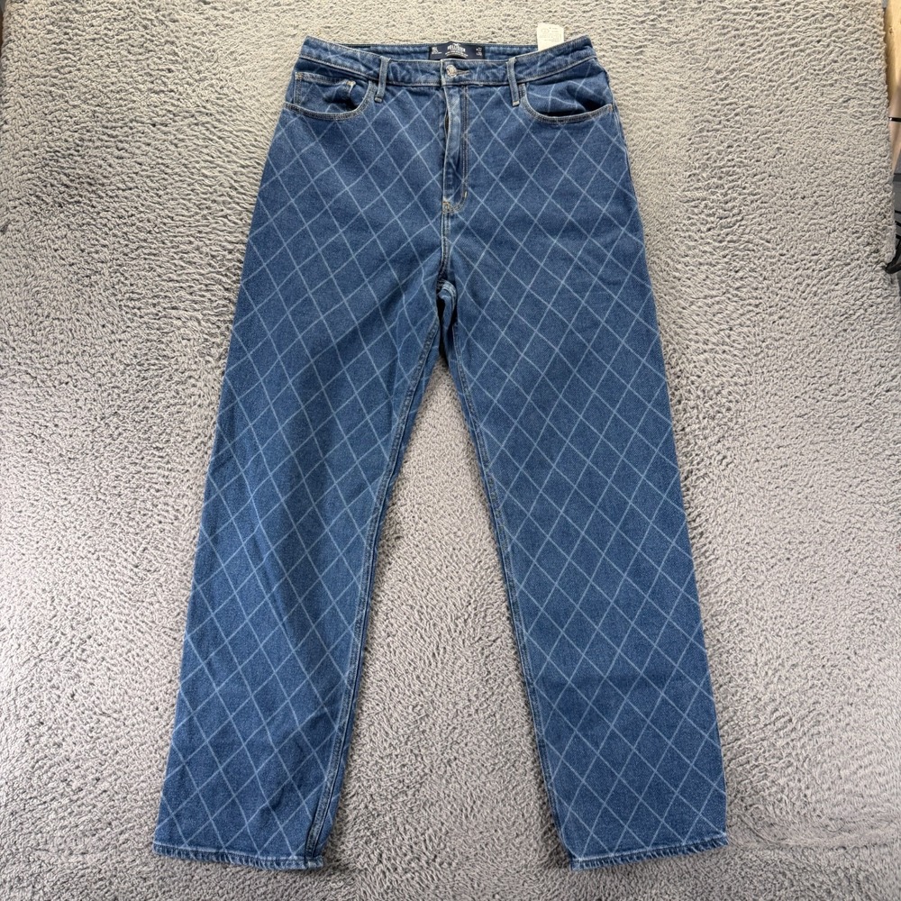 VTG Hollister Jeans Women's 15 Blue Cotton Denim Straight Dad High-Rise Stretch